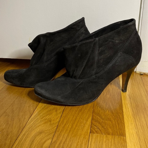 Aldo Suede Heeled Booties Black Size 38 - Picture 1 of 7